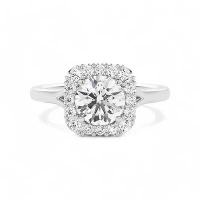 Diamant Weißgold Ring für Hochzeit rund CVD 1,30 ct E F VVS2 IGI Lab Grown 18 K