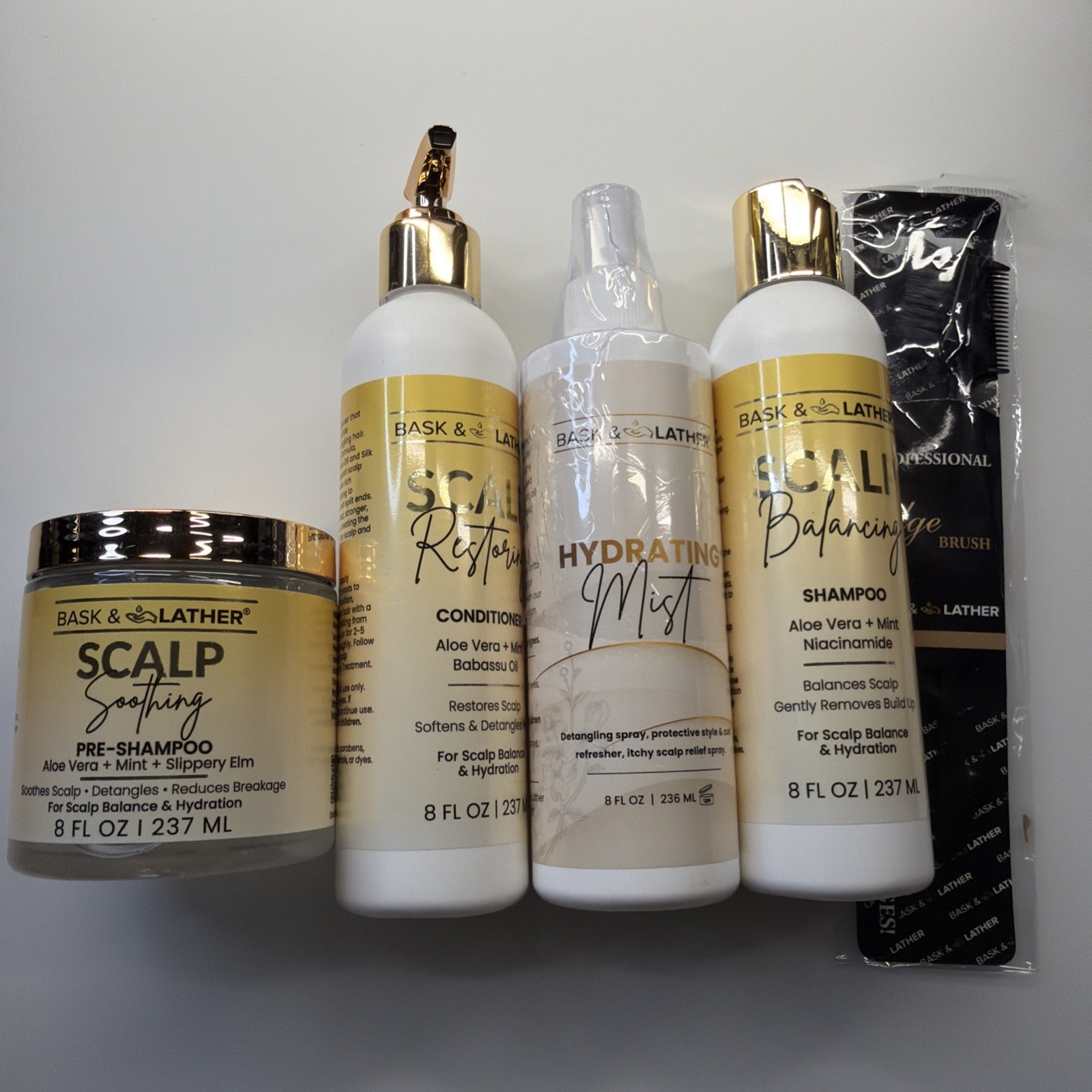 Bask & Lather Scalp Care Bundle Shampoo Conditioner Mist