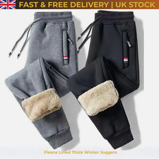 Mens Winter Thermal Fleece Lined Thick Track Pants Warm Casual Jogger Sweatpants
