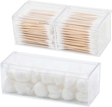 2 Pack Qtip Holder Dispenser W/ Lid Plastic B...