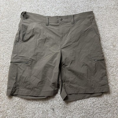 L.L.Bean Cargo Shorts Mens 36 Brown Nylon Stretch Quick Dry 10 Inseam Summer
