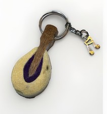 Antique Steinway or Baldwin Upright Piano Hammer Key Chain, Mahogany Merino Wool