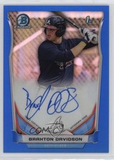 2014 Bowman Draft Chrome Pick Blue Refractor /150 Braxton Davidson Auto jg5