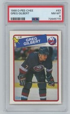 1988 O-Pee-Chee Hockey Greg Gilbert 83 New York Islanders PSA 8