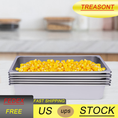 6 PACK Full Size 4'' Deep Steam Table Food Pan Commercial Tray Stainless Steel