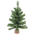 Northlight 18" Mini Canadian Pine Artificial Christmas Tree in Faux Wood Base