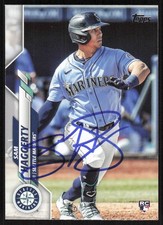 2020 Topps Update Sam Haggerty Rookie Auto Seattle Mariners #U-152 COA RC Card. rookie card picture