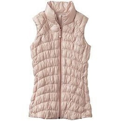 ATHLETA Women's Down Puffer Vest XS  Pink Blush Downtime Sleeveless Full Zip