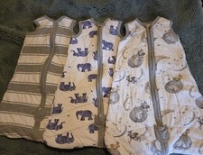 Lot 3 Burts Bees Quilted Beekeepers Small Sleepsacks GUC 0-6 Mo 10-18 Lbs