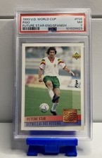 1993 UD WORLD CUP SOCCER ENGLISH/SPANISH LUIS FIGO PSA 7