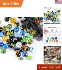 60pcs 0.6 Inch Glass Marbles for DIY Crafts and Kids' Play - Vibrant Fun