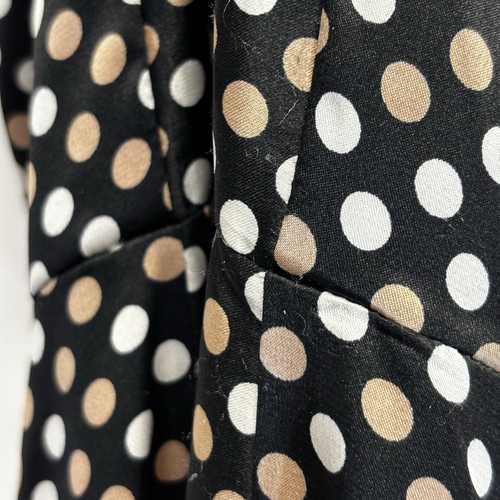Vintage Alyn Paige Halter Dress Women 3/4 Black Gold White Polka Dot Baby Doll - Picture 6 of 8