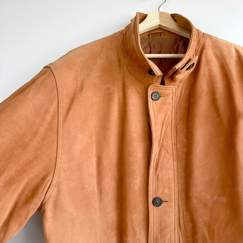 Vintage Sheepskin Suede Leather Coat XL EUR 58 Mens Spain Made Shearling Jacket - Picture 10 of 16