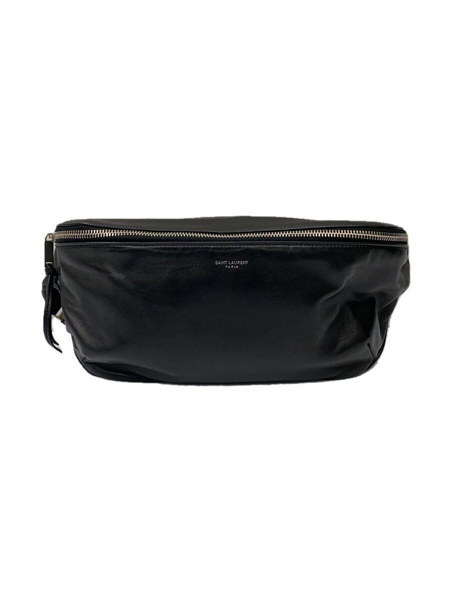 Used Black Leather City Belt Waist Bag by SAINT LAURENT