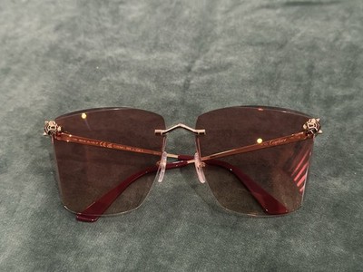 Cartier CT0397S Panthère Sunglasses, Gold Frame, Lens Rose Gradient - Bag & Case