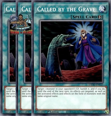 Yugioh! 3x Called by the Grave L5DD-ENY27 Common 1st Ed NM