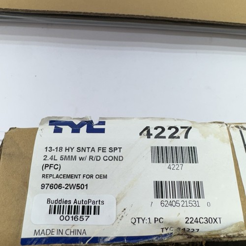 Fits 2013-2018 Hyundai Santa Fe 976062W501 HY3030153 Aluminum AC Condenser 2.4 - Picture 2 of 3