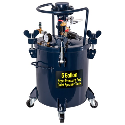 #ad 5 Gallon PRESSURE FEED PAINT POT TANK Spray Gun Sprayer Regulator Air Agitator $369.99
