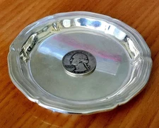 ERCUIS PLATE DE SERVICE Caffe , SILVERPLATE  3.3/4 INCHES