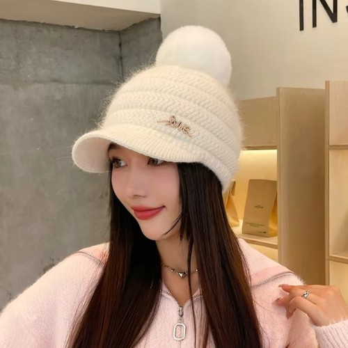 Thickened Ear Protection Hat Solid Color Woolen Cap Casual Knitted Hat