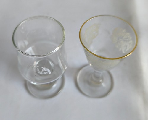 Par de vasos de jerez transparentes vintage - Imagen 7 de 8