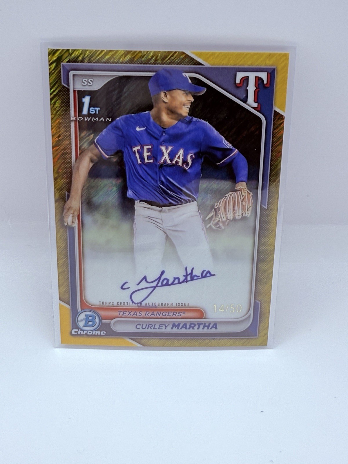 2024 Bowman Chrome Baseball Gold Shimmer Curley Martha 1st Bowman RC AUTO /50