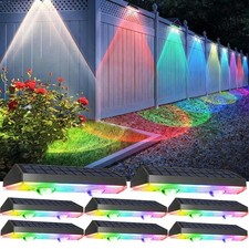 8Pcs Super Bright Solar Powered Door Fence Wall Lights Led Outdoor Garden Lamp