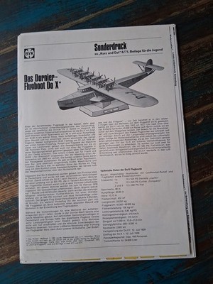 Kurz Und Gut, Dornier Flugboot Do X 1971 Papierbausatz, Rar