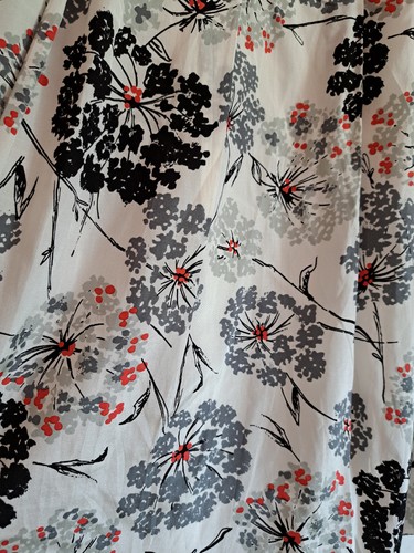 LK BENNETT White Black Floral Fit Flare Cotton Silk Blend Skirt Size 12 - Picture 2 of 6