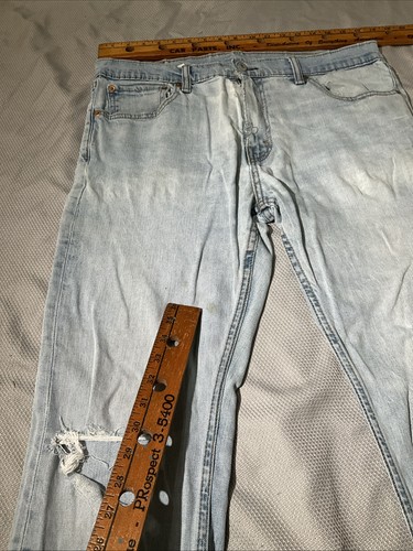 Levis 527 Jeans Mens 36x32 Blue Straight Denim Work Western Grunge Distress Pant - Picture 5 of 19