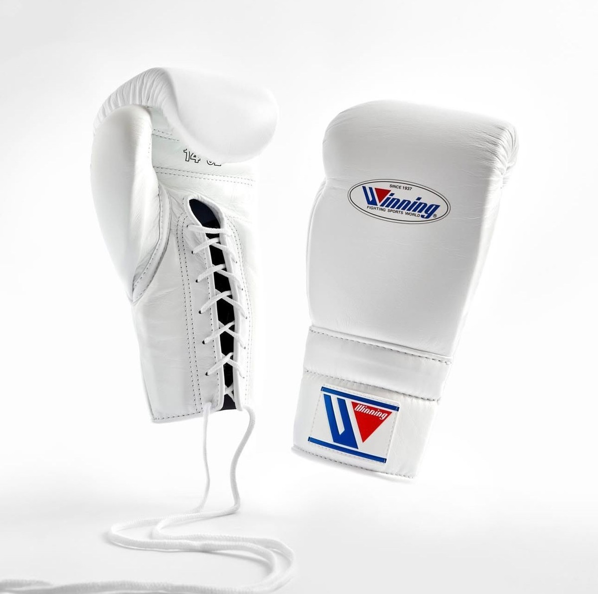 Winning Boxing Gloves White 14oz 16oz | Lace-Up Training