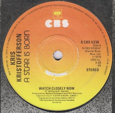 Kris Kristofferson - Watch Closely Now - Used Vinyl Record 7 - G7700z