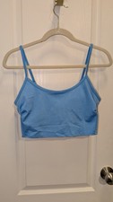 Women's Ribbed Longline Bralette Bikini Top -Wild Fable Blue Size Medium