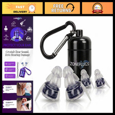 High Fidelity Concert Ear Plugs - 24dB Noise Reduction, Reusable Silicone, 2 Pai
