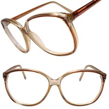 Classy Vintage Retro Old Fashioned Oversized Square Brown Clear Lens Eye Glasses