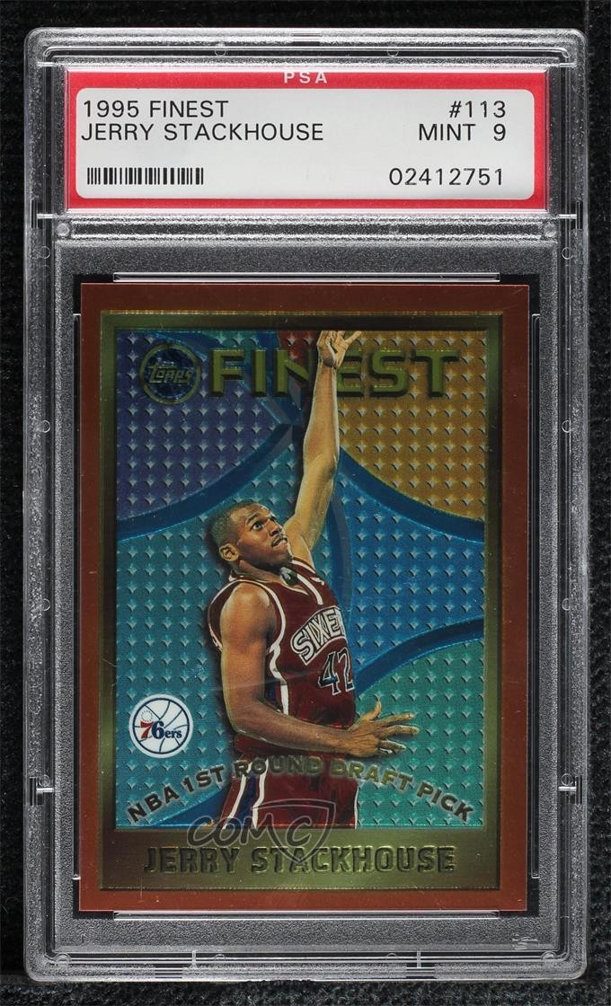 1995-96 Topps Finest Jerry Stackhouse #113 PSA 9 MINT 1b9