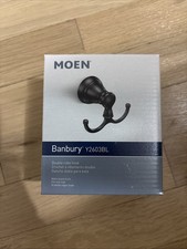 3-PACK - Moen Banbury Double Robe Hook - Matte Black - Y2603BL