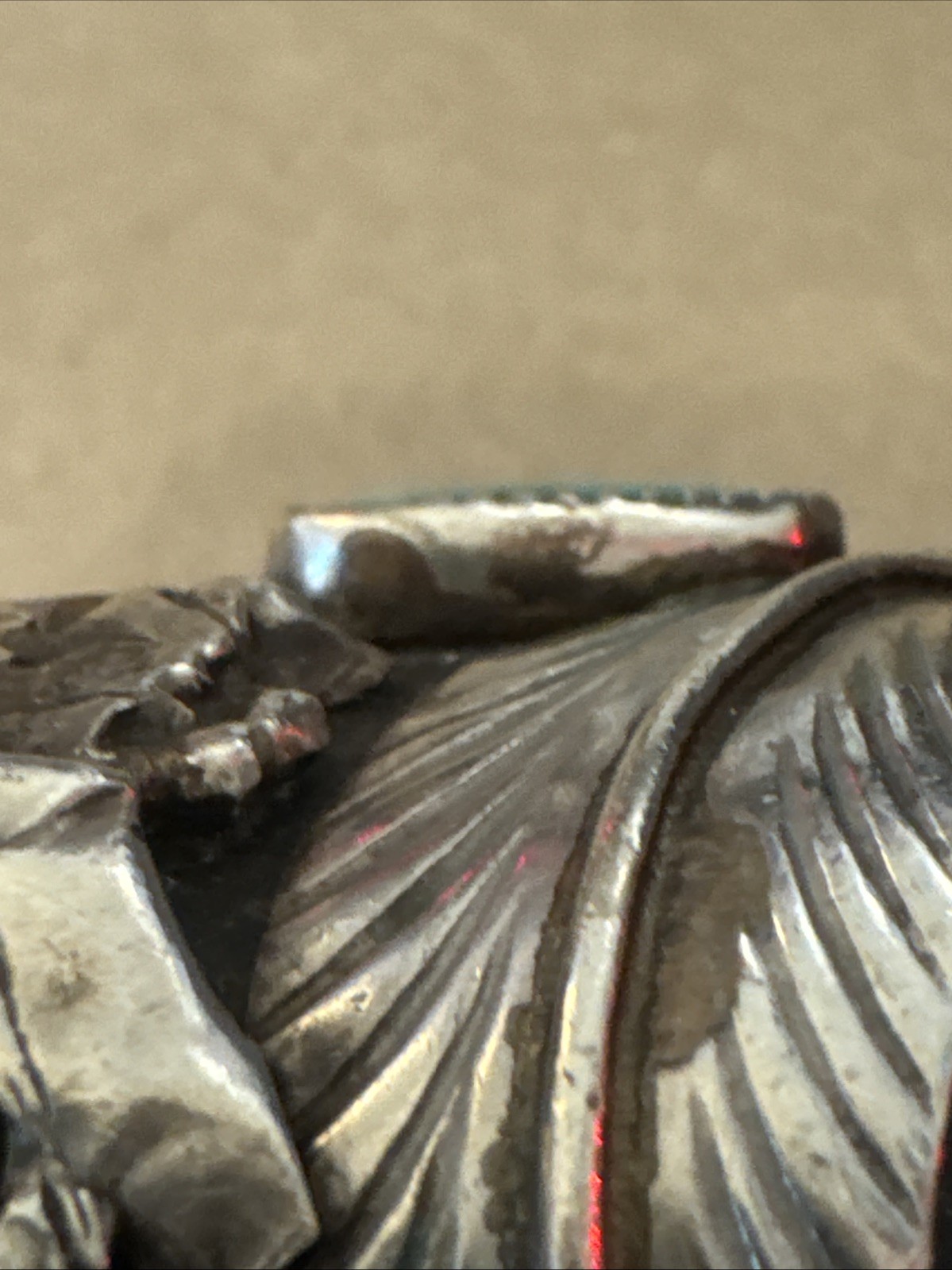 925 silver native amercan cuff braclet heavy soli… - image 9