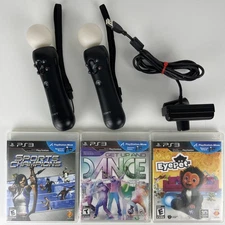 PlayStation 3 PS3 Move Bundle: Camera, 2 Motion Controllers + 3 Games