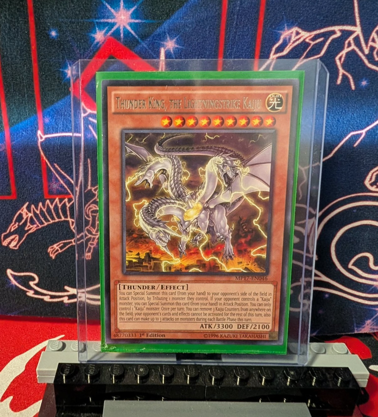 Thunder King, the Lightningstrike Kaiju MP17-EN046 YuGiOh 2017 Mega-Tin Mega Pack trading card — raw and PSA graded price guide