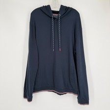 Ted Baker Dressed to Chill Lightweight Hoodie Sweater Navy Blue Cotton Blend XL