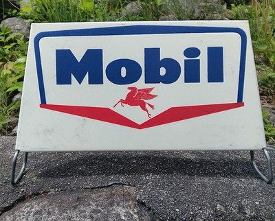 Vintage Mobil Tire Display Stand Pegasus Mobil Oil Co, Sign VG+