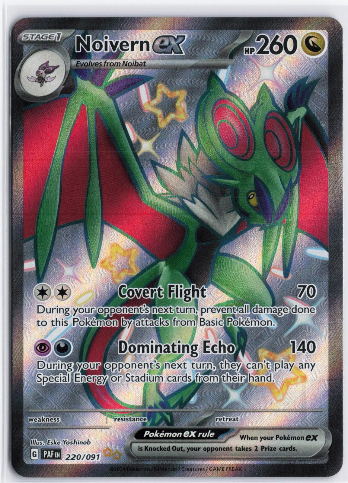 POKEMON TCG NOIVERN EX PALDEAN FATES 220/091 HOLO SHINY ULTRA RARE NM
