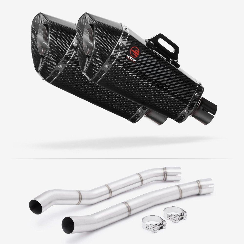 Lextek XP8C Carbon Fibre Exhaust with Link Pipes for Kawasaki ZZR1400 (12-19)
