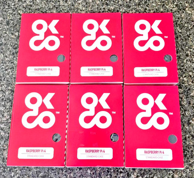 6 OKDO RASPBERRY PI 4 MODEL B STANDARD CASES - BLACK - BRAND NEW IN BOX