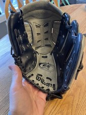 Wilson Girls Baseball Glove T-Ball Mitt EZ Catch 10" A0325 Gray Black Purple