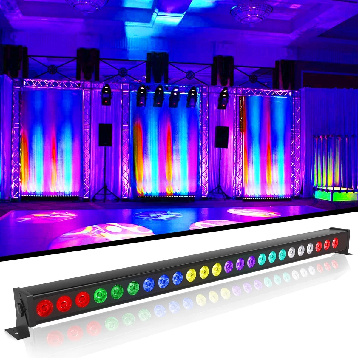 72W 24 LED Wall Washer RGB DMX Bühnenlicht DJ Party Lichteffekt Fernbedienung EU