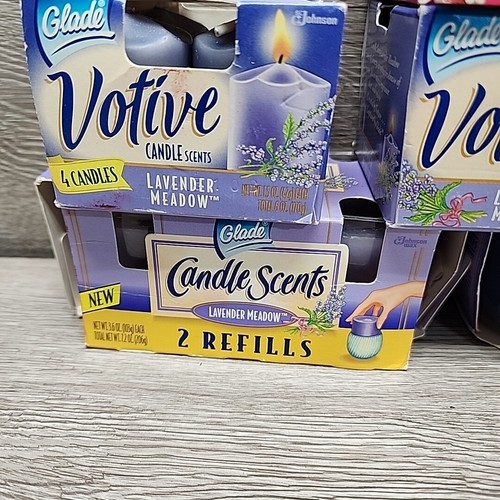4x Glade Lavender Meadow Candle Scents Refills + 15x Votive Refills - Picture 2 of 4