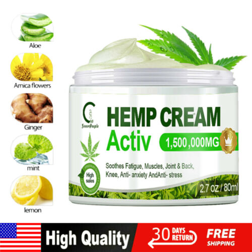 Hemp Pain Relief Cream 1,500,000mg For Massage to Relieve Back/Neck/Joint Pain~