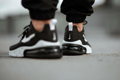 Size 9.5 - Nike Air Max 270 React Black White for sale online | eBay